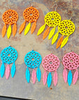 3D Print Dreamcatcher Boho Earrings Choice of Colors Made in America