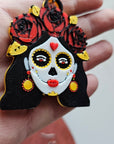 3D Print Mexico Theme Día de los Muertos Day of The Dead Sugar Skull Keychain or Earrings