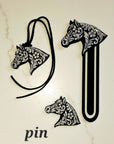 Baha Ranch Year of the Horse Tooled 3d Print Bookmark Keychain Hatpin Magnet Purse Charm Made in America