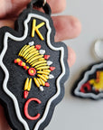 3D Print Chiefs Arrowhead Kc 15 Mahomes Kansas City 87 Kelce Football Keychain Made in America