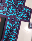 Baha Ranch 3D Faith Tooled Wall Cross or Keychain/Purse Charm Made in America