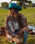Baha Ranch Retro Pop Western Wild West Leopard Blazer