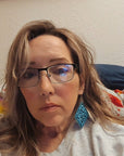 3D Print Western Tooled Turquoise  Earrings Made in America