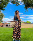 Baha Ranch Retro Pop Western Leopard Print Maxi Prairie Skirt