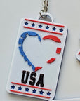 Patriotic Keychain - choice of styles - 3D Print USA - Made in America