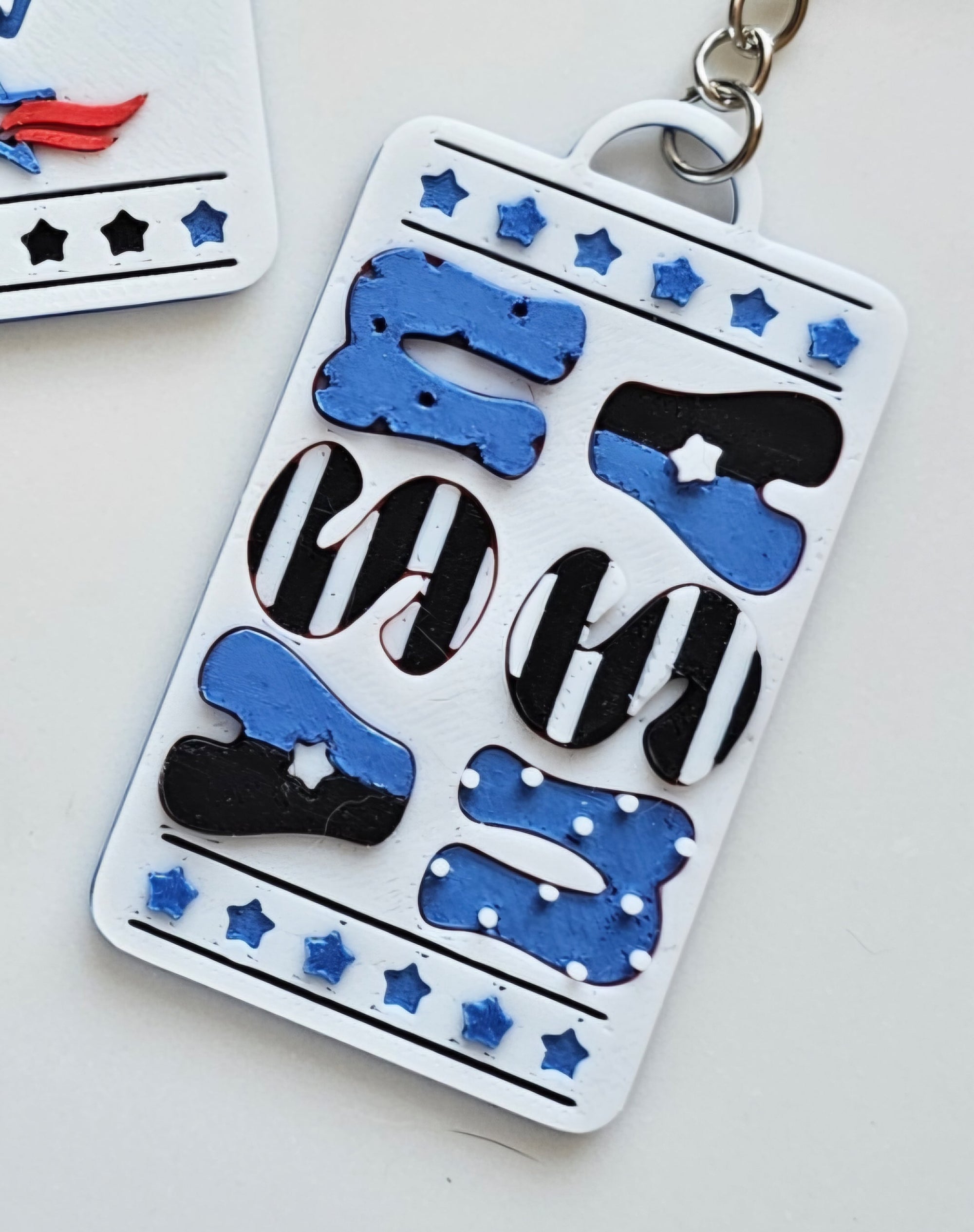 Patriotic Keychain - choice of styles - 3D Print USA - Made in America