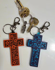 Baha Ranch 3D Faith Tooled Wall Cross or Keychain/Purse Charm Made in America