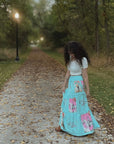 Baha Ranch Retro Pop Western Prairie Maxi Skirt