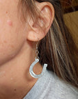 3D Print Western Silver Horseshoe Earrings Made in America