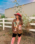 Baha Ranch Retro Pop Western Wild West Leopard Blazer