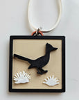 3D Print Picture Necklace on Deerskin Leather Western Bull Skull Desert Cactus Made in America