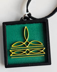 3D Print Picture Necklace on Deerskin Leather Western Bootstitch Made in America