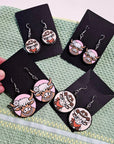 3d Western Cowgirl Cowboy Highland Cow Theme - Necklace, Purse Charm, Earrings, Keychain, Magnet