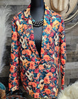 Baha Ranch Colores De Mexico Roses & Guitars Floral Blazer