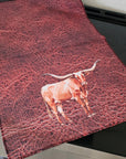 Monogrammed Initial Western Leather Look Saddle Longhorn Cowboy Cowgirl Kitchen Dish Towels Made in America