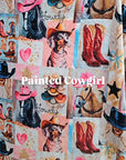 Danilo Painted Cowgirl Collage Throw Blanket 60" x 80" Ultra-Soft Micro Fleece Blanket 60" x 80" Made in America