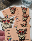 Bag of 25 -Boutique 3d Printed Package Inserts Cool Highland Cow Hat Pin Made in America