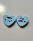 3d Printed Candy Conversation Heart Pins or Earrings Made in America