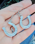 Baha Ranch 3D Print Silver Silk western Earrings Choice of styles Made in America