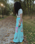 Baha Ranch Retro Pop Western Prairie Maxi Skirt