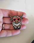 3d Printed Cool Highland Cow Magnet Made in America