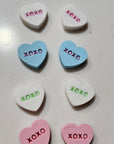 Bag of 25 -Boutique 3d Printed Package Inserts  Candy Message Heart Pins or Earrings Made in America