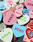 Bag of 25 -Boutique 3d Printed Package Inserts  Candy Message Heart Pins or Earrings Made in America