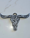 3d Print Tooled Longhorn Keychain or Purse Charm Ornament - Made in America - choice of colors