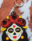3D Print Mexico Theme Día de los Muertos Day of The Dead Sugar Skull Keychain or Earrings