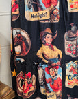 Baha Ranch Vintage Cowgirl Collage Western Tiered Prairie Maxi Skirt