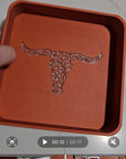 Baha Ranch 3d Print Western Longhorn Cowboy Cowgirl Accessory Tooled Tray
