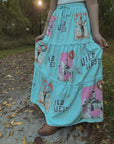 Baha Ranch Retro Pop Western Prairie Maxi Skirt