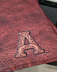 Monogrammed Initial Western Leather Look Saddle Longhorn Cowboy Cowgirl Kitchen Dish Towels Made in America