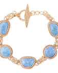 Roped Denim Blue Lapis Golden Link Bracelet