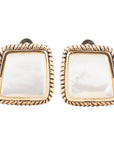 Roped Mother of Pearl Golden Clip Earrings