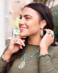 Roped Turquoise Ring - Sterling Silver