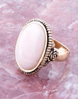Rosie Pink Opal and Golden Bronze Ring