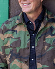 Camo Surplus Overshirt In Soft Cotton Garment Washed