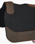 HILASON Western Wool Felt Horse Saddle Pad W/ Distressed Wear Leather | for Horses