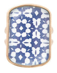 Santorini Cobalt Blue and White Golden Ring
