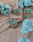 Scenic Sedona Blue Turquoise and Golden Cuff Bracelet