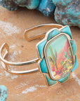 Scenic Sedona Blue Turquoise and Golden Cuff Bracelet