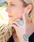 Scenic Sedona Desert Blue Turquoise Golden Drop Earrings