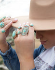 Sedona Blue Turquoise and Sterling Silver Statement Ring