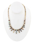 Sepia Sea Green Abalone Statement Golden Necklace