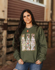 Sequin Hunting Duck Calls Patch Sweatshirt