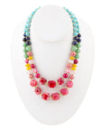 Colorful Serape Multi Stone Statement Necklace