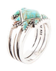 Sharp Blue Turquoise and Sterling Silver Ring