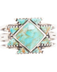 Sharp Blue Turquoise and Sterling Silver Ring