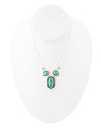 Shielded Lime Greeen Turquoise and Sterling SIlver Necklace